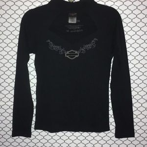Harley-Davidson Mock Turtleneck Long Sleeved Tee